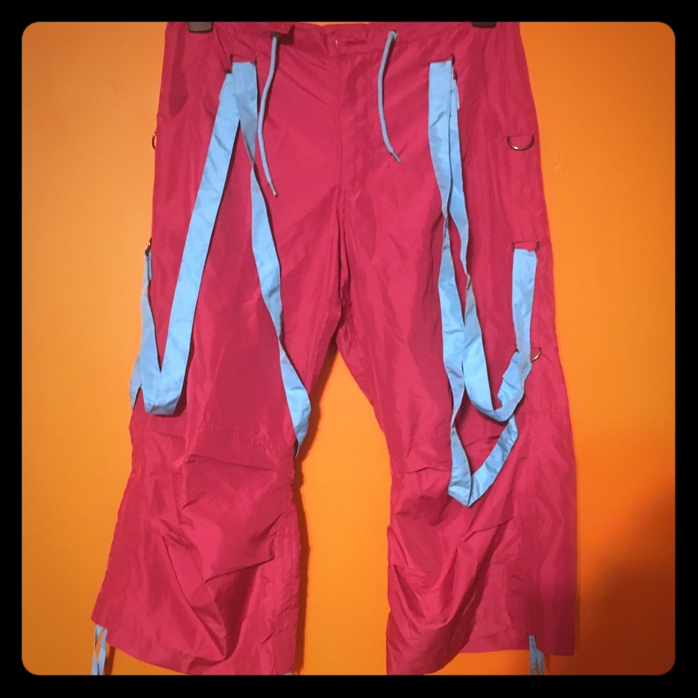 M Magenta Blue UFO Capri Rave Pants